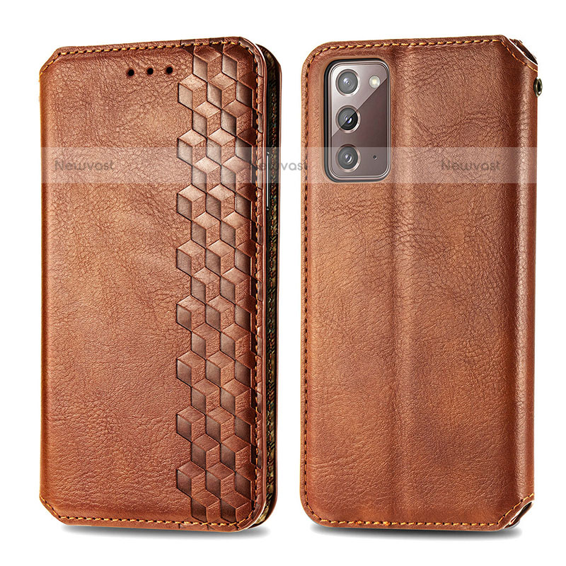 Leather Case Stands Flip Cover Holder S01D for Samsung Galaxy Note 20 5G