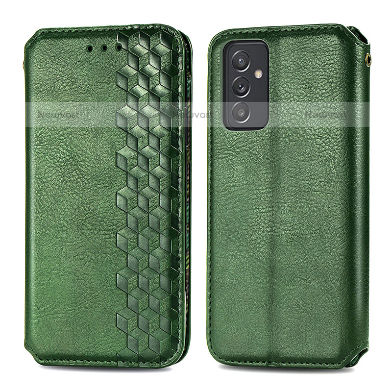 Leather Case Stands Flip Cover Holder S01D for Samsung Galaxy Quantum2 5G Green