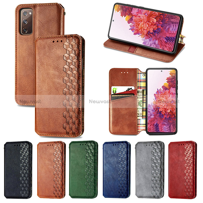 Leather Case Stands Flip Cover Holder S01D for Samsung Galaxy S20 FE 5G