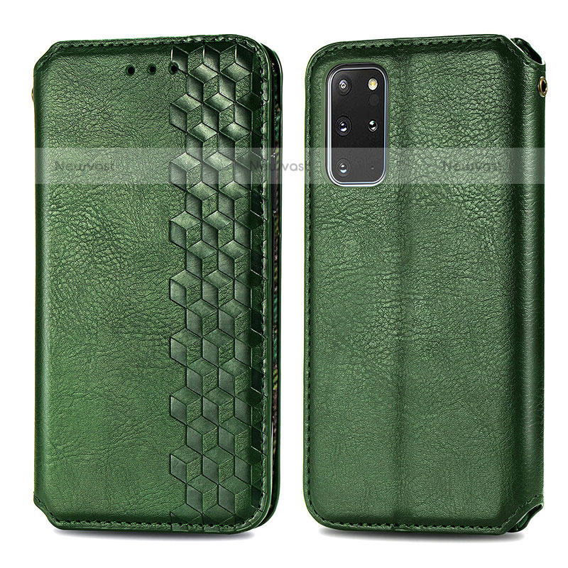 Leather Case Stands Flip Cover Holder S01D for Samsung Galaxy S20 Plus Green