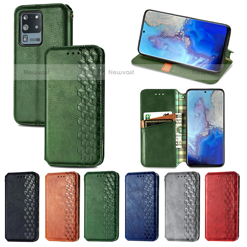 Leather Case Stands Flip Cover Holder S01D for Samsung Galaxy S20 Ultra
