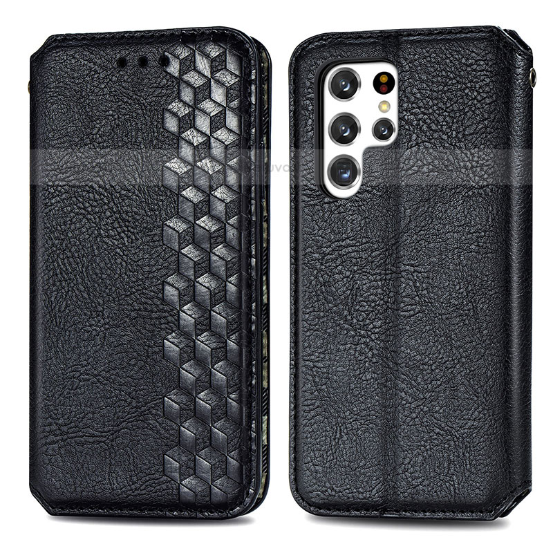 Leather Case Stands Flip Cover Holder S01D for Samsung Galaxy S21 Ultra 5G