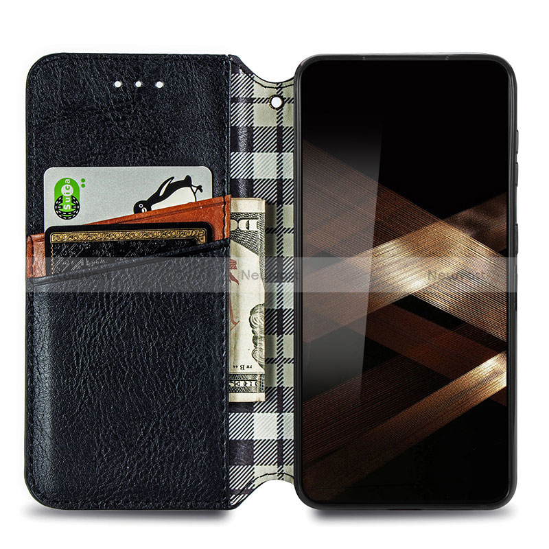 Leather Case Stands Flip Cover Holder S01D for Samsung Galaxy S24 Plus 5G