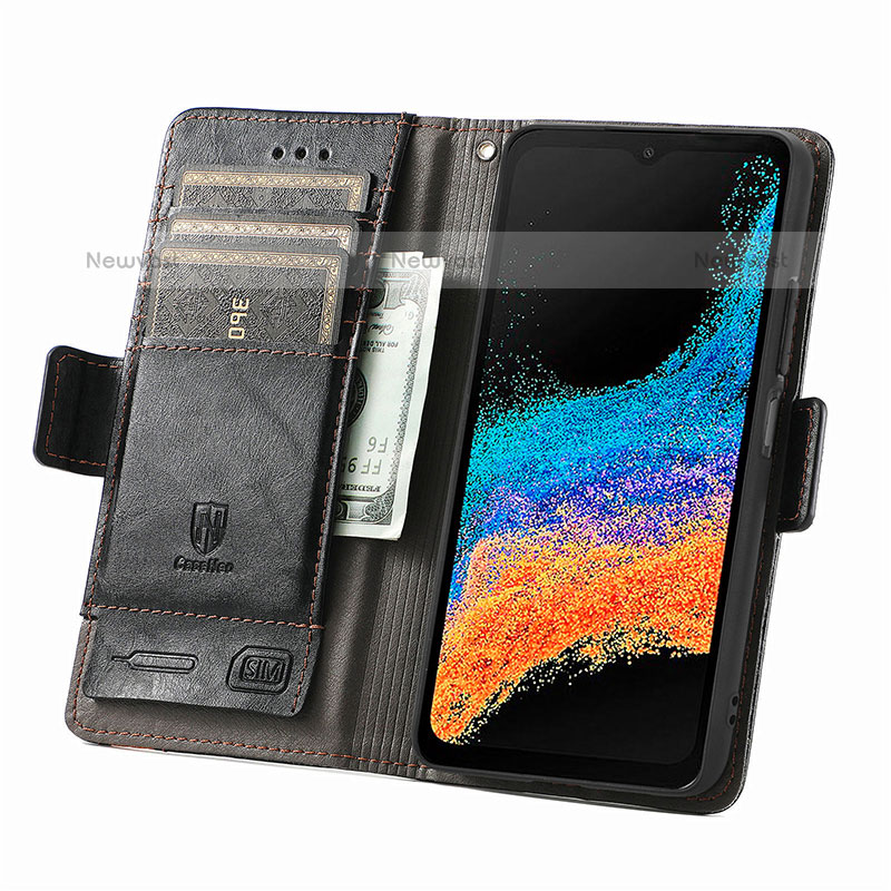 Leather Case Stands Flip Cover Holder S01D for Samsung Galaxy XCover 6 Pro 5G