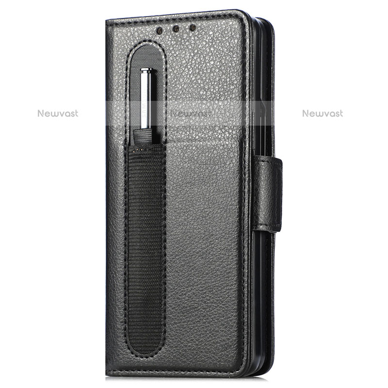 Leather Case Stands Flip Cover Holder S01D for Samsung Galaxy Z Fold3 5G