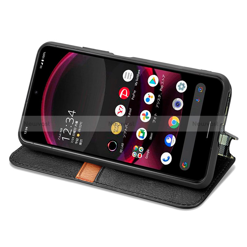 Leather Case Stands Flip Cover Holder S01D for Sharp Aquos R8 Pro