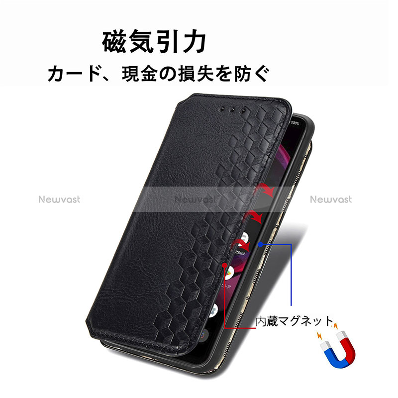 Leather Case Stands Flip Cover Holder S01D for Sharp Aquos R8 Pro