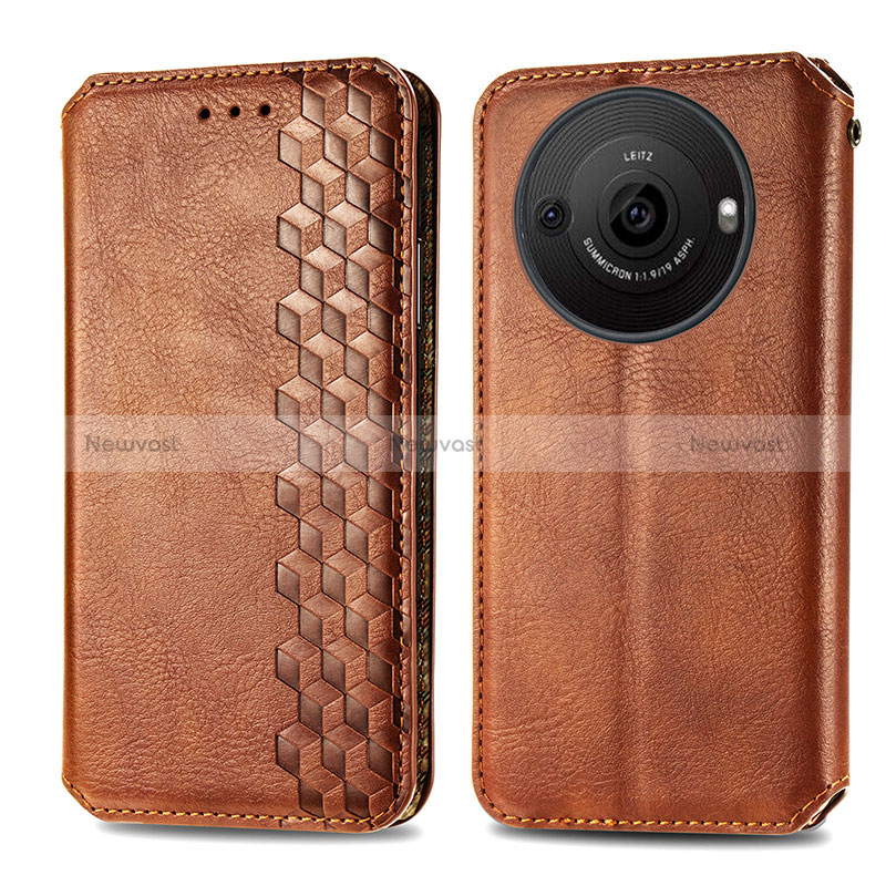 Leather Case Stands Flip Cover Holder S01D for Sharp Aquos R8 Pro