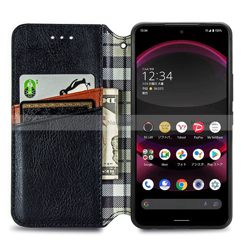 Leather Case Stands Flip Cover Holder S01D for Sharp Aquos R8s Pro