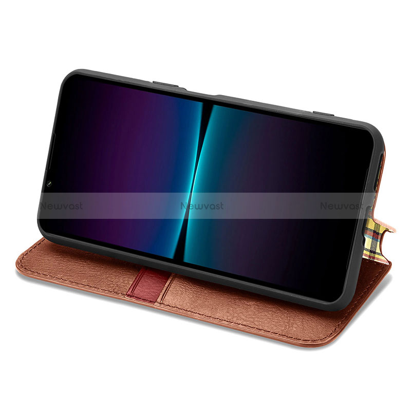 Leather Case Stands Flip Cover Holder S01D for Sony Xperia 1 IV SO-51C