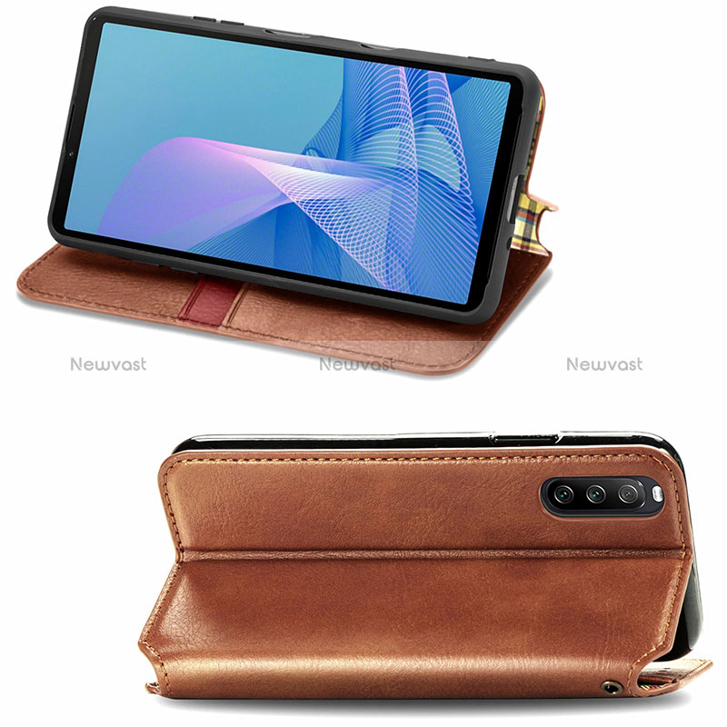 Leather Case Stands Flip Cover Holder S01D for Sony Xperia 10 III SO-52B