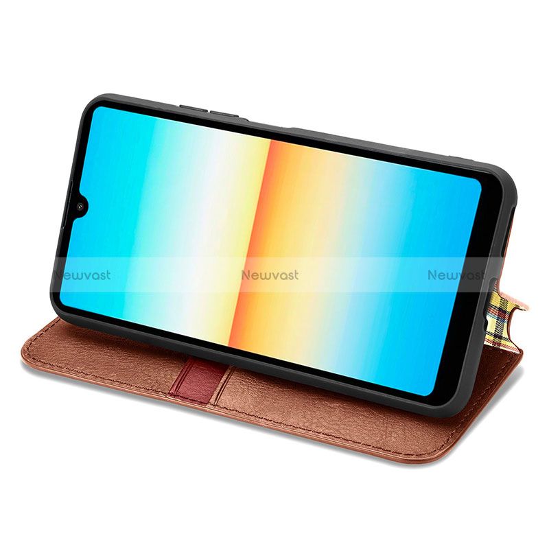 Leather Case Stands Flip Cover Holder S01D for Sony Xperia Ace III SO-53C