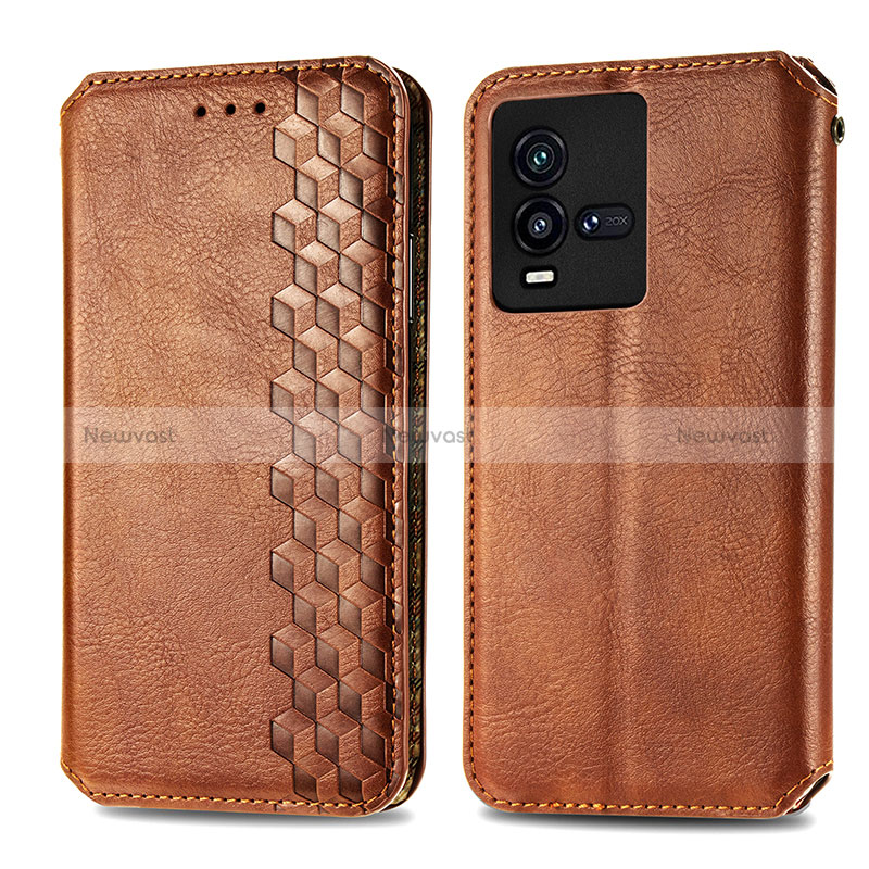 Leather Case Stands Flip Cover Holder S01D for Vivo iQOO 9T 5G