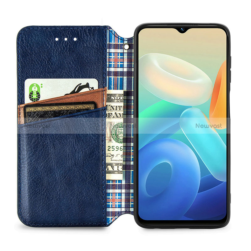 Leather Case Stands Flip Cover Holder S01D for Vivo iQOO Z6 5G