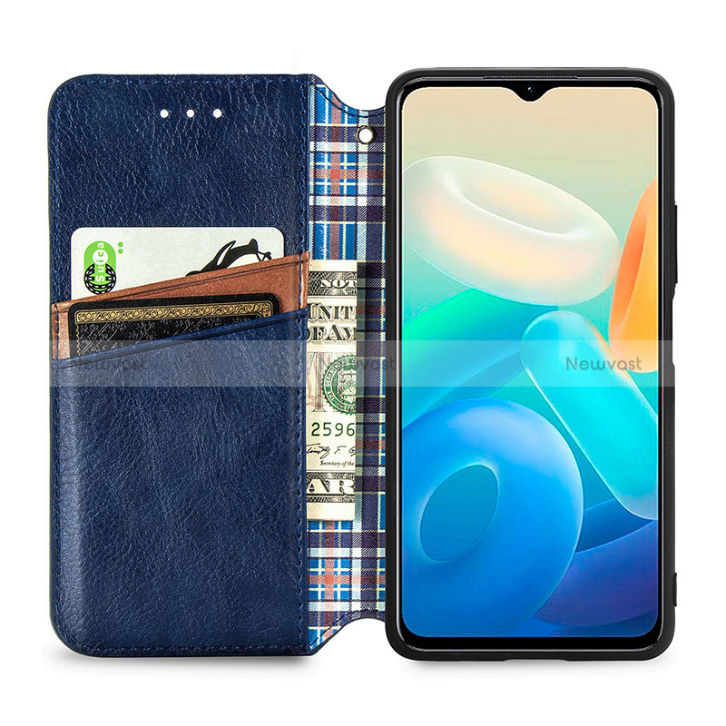 Leather Case Stands Flip Cover Holder S01D for Vivo iQOO Z6 Lite 5G