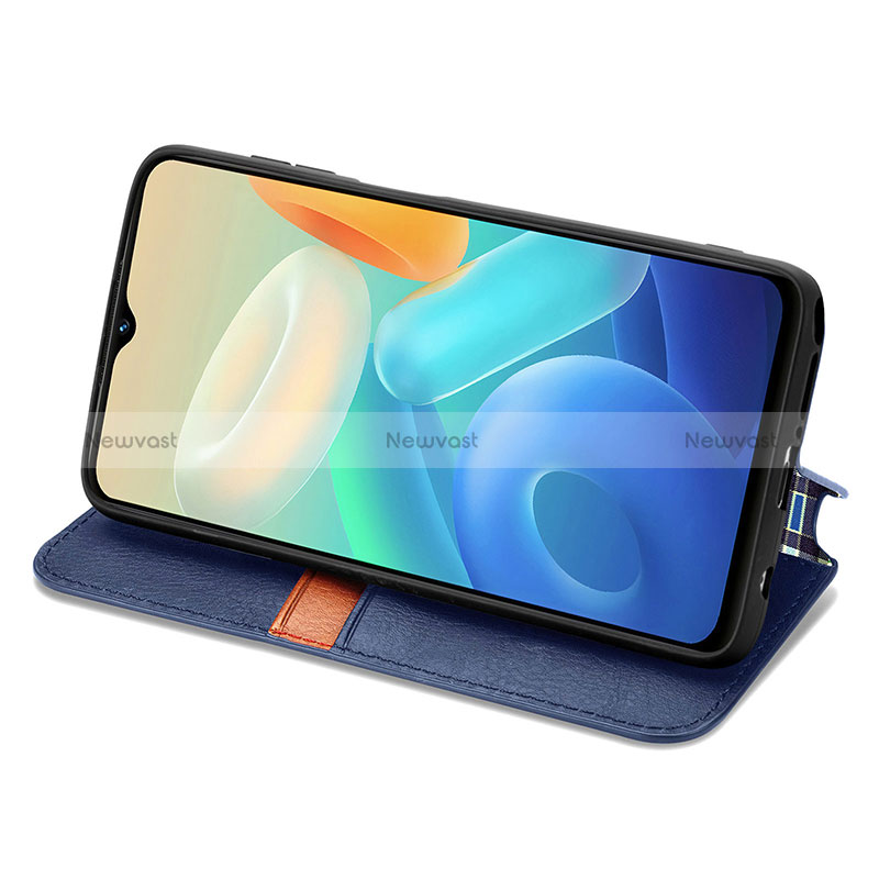 Leather Case Stands Flip Cover Holder S01D for Vivo T1 5G India