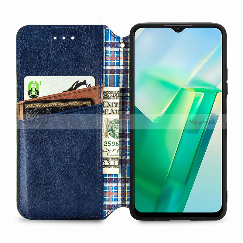 Leather Case Stands Flip Cover Holder S01D for Vivo T2x 5G