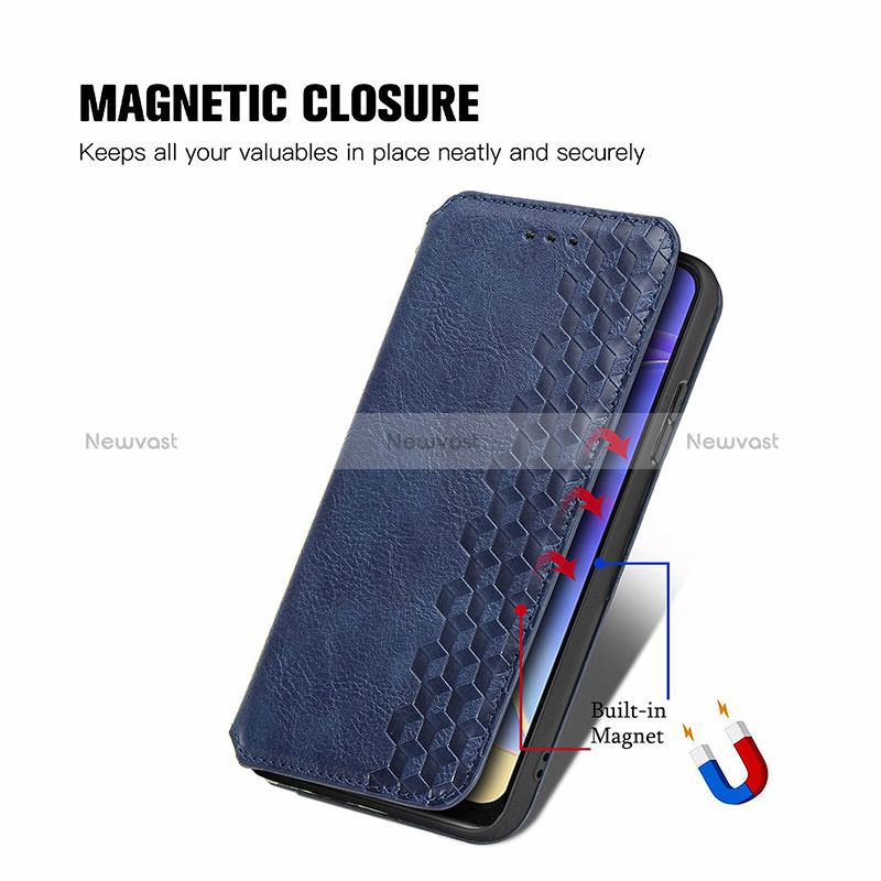 Leather Case Stands Flip Cover Holder S01D for Vivo V21e 4G