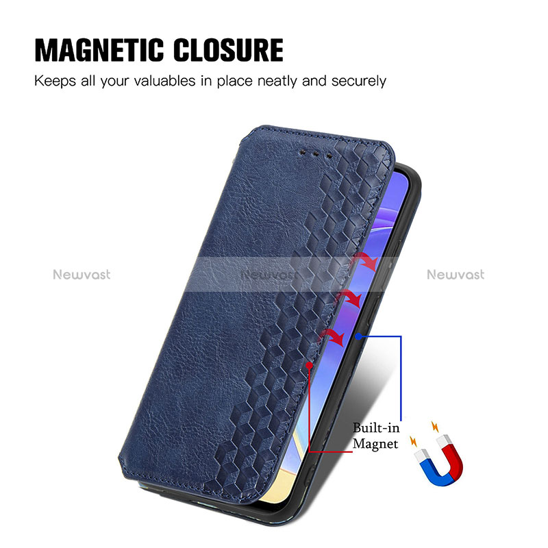 Leather Case Stands Flip Cover Holder S01D for Vivo V21e 5G