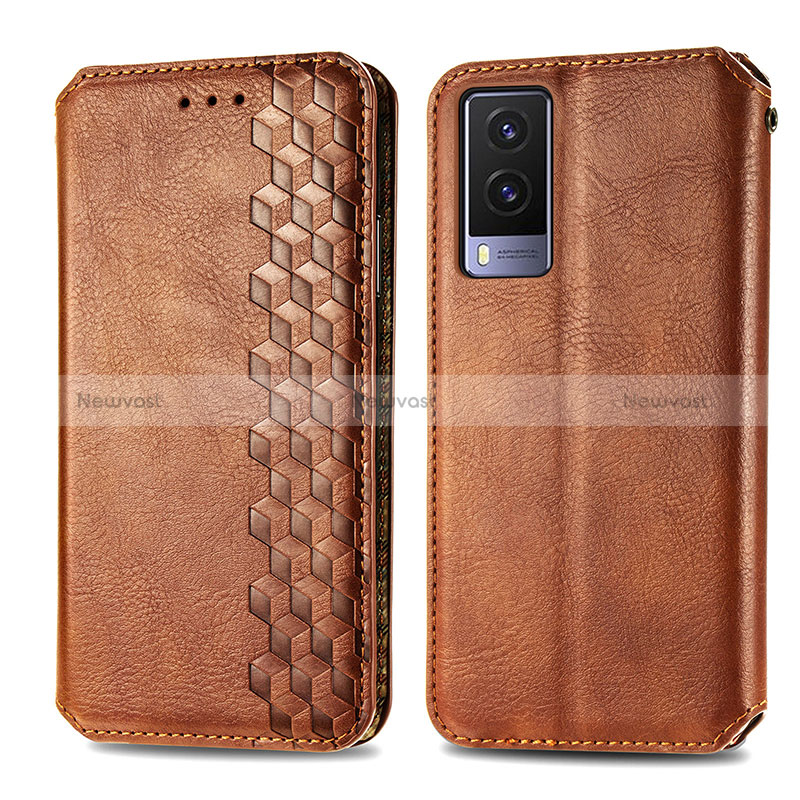 Leather Case Stands Flip Cover Holder S01D for Vivo V21e 5G