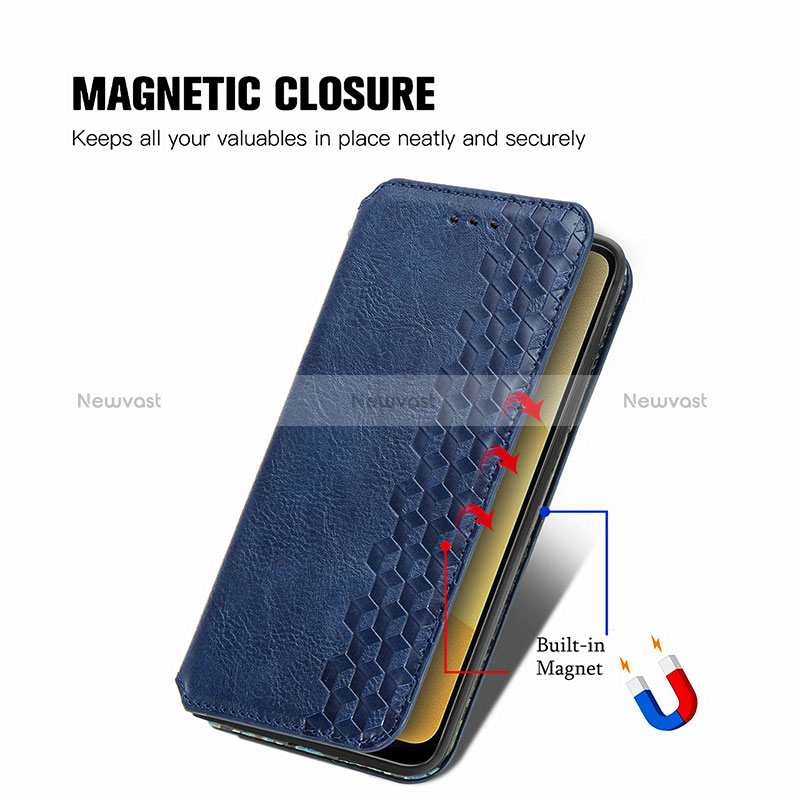 Leather Case Stands Flip Cover Holder S01D for Vivo Y02S