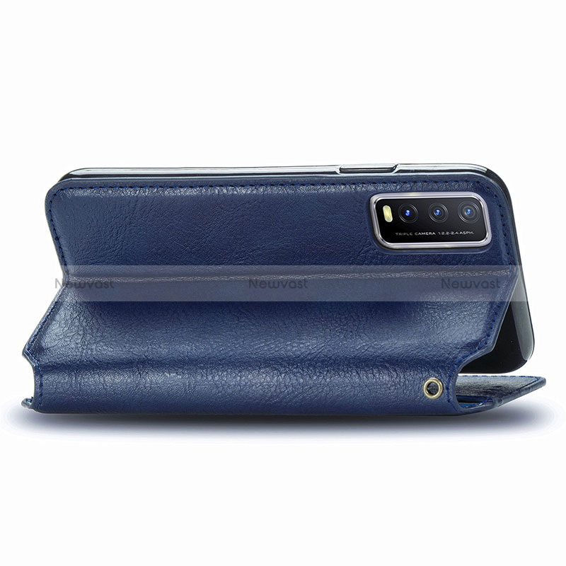 Leather Case Stands Flip Cover Holder S01D for Vivo Y20 (2021)