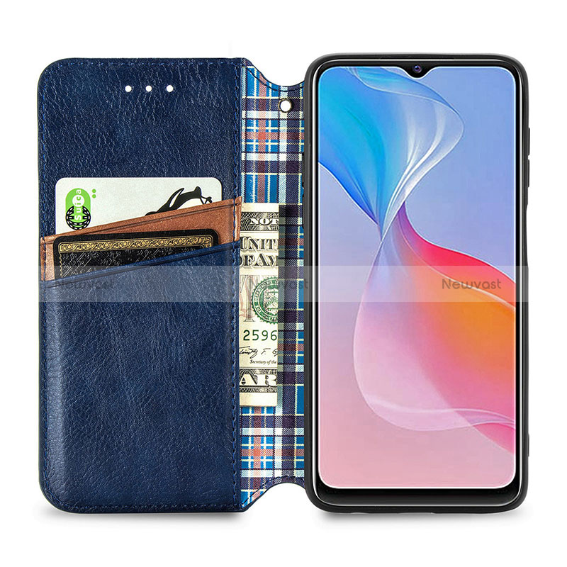 Leather Case Stands Flip Cover Holder S01D for Vivo Y21a