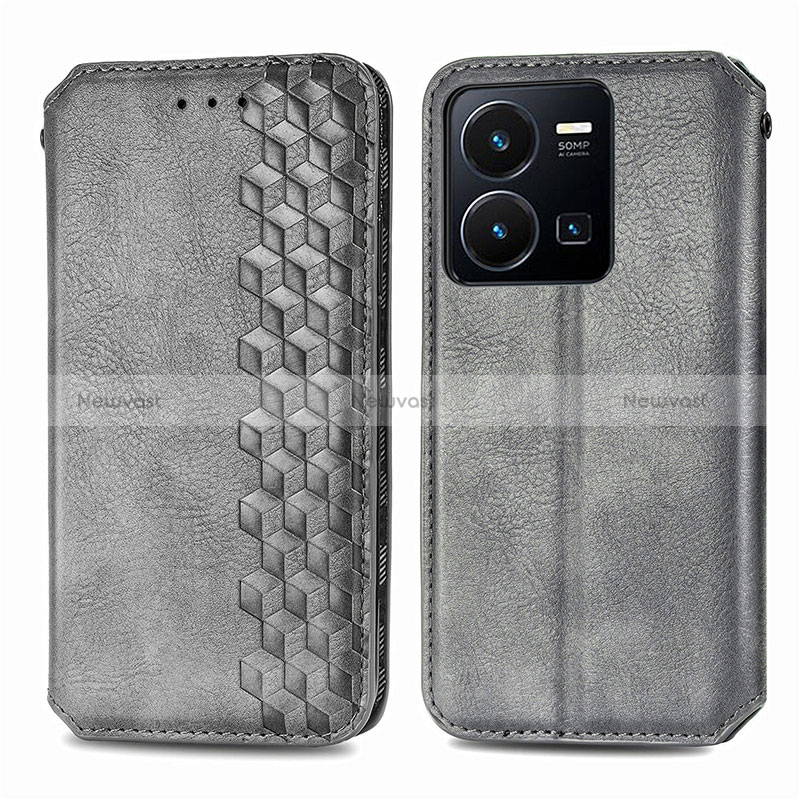 Leather Case Stands Flip Cover Holder S01D for Vivo Y35 4G