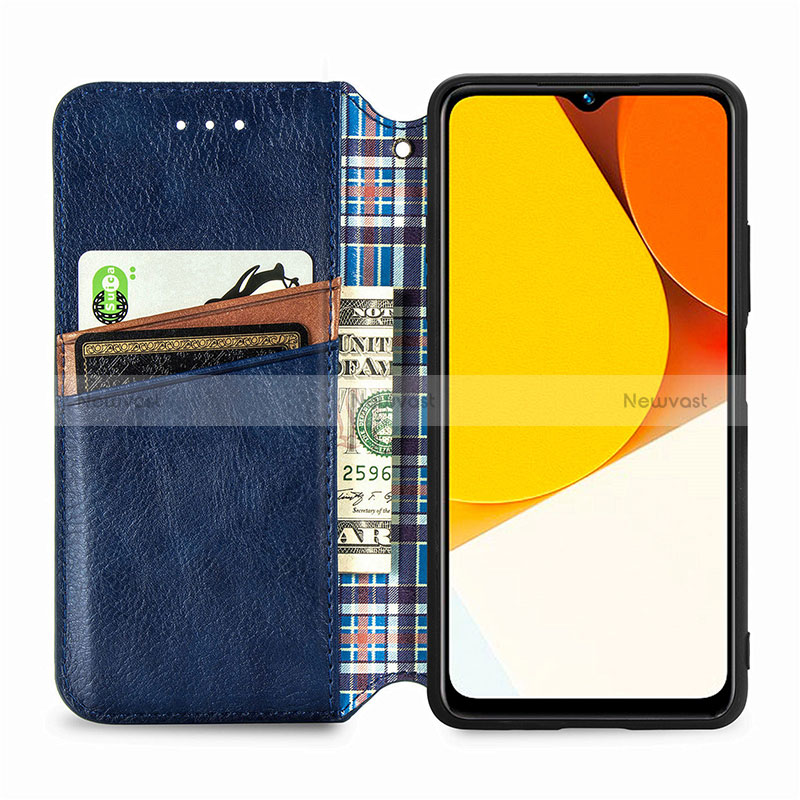 Leather Case Stands Flip Cover Holder S01D for Vivo Y35 4G