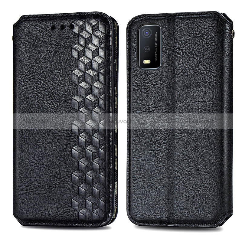 Leather Case Stands Flip Cover Holder S01D for Vivo Y3s (2021)