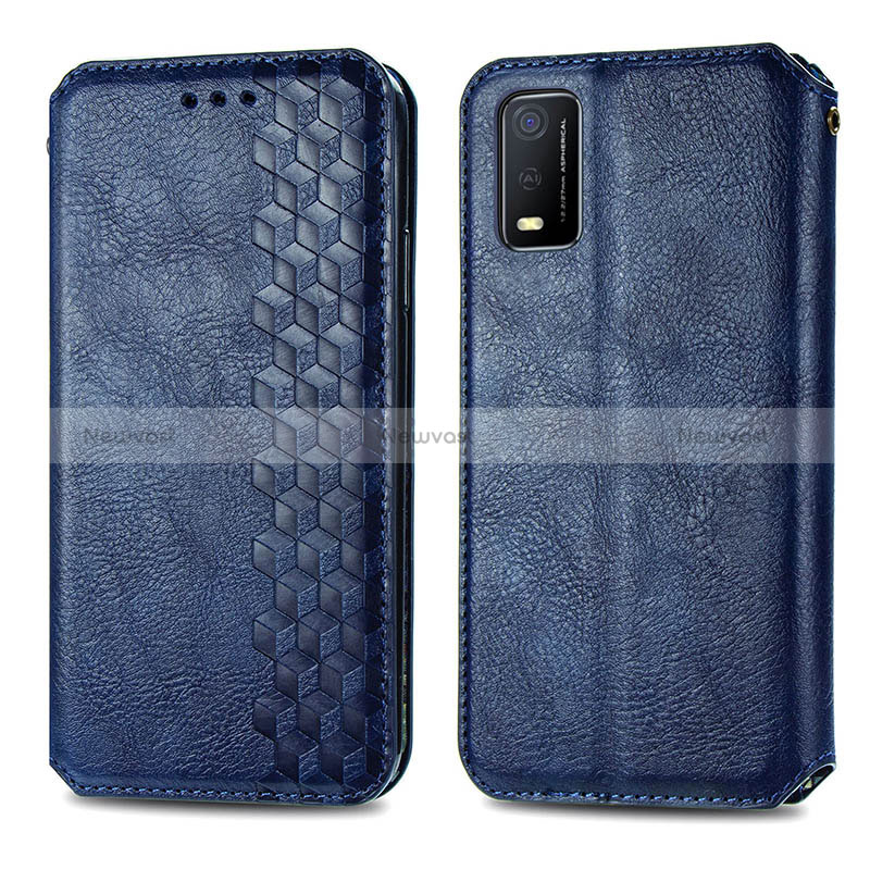 Leather Case Stands Flip Cover Holder S01D for Vivo Y3s (2021)