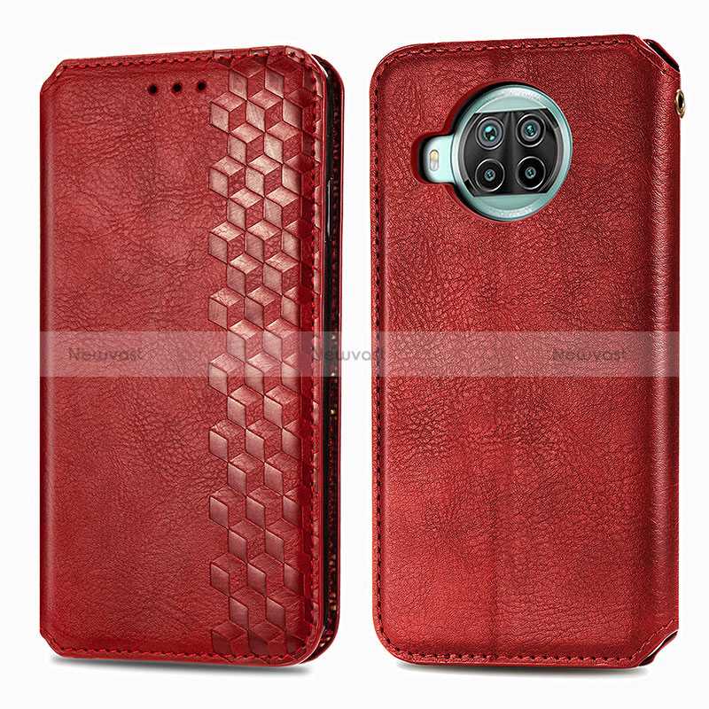 Leather Case Stands Flip Cover Holder S01D for Xiaomi Mi 10i 5G Red