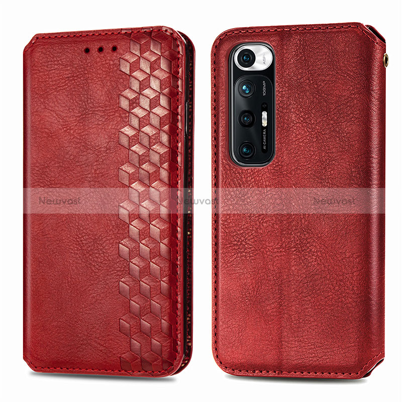 Leather Case Stands Flip Cover Holder S01D for Xiaomi Mi 10S 5G Red