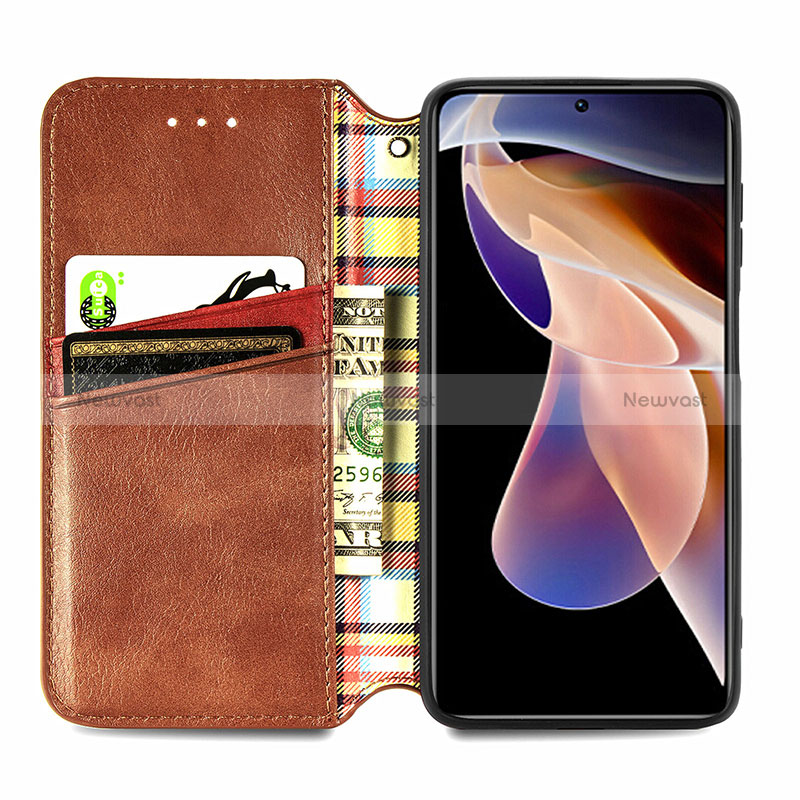 Leather Case Stands Flip Cover Holder S01D for Xiaomi Mi 11i 5G (2022)