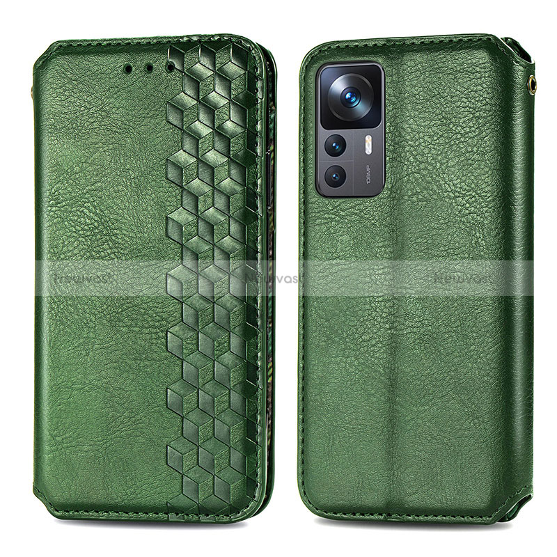 Leather Case Stands Flip Cover Holder S01D for Xiaomi Mi 12T 5G Green