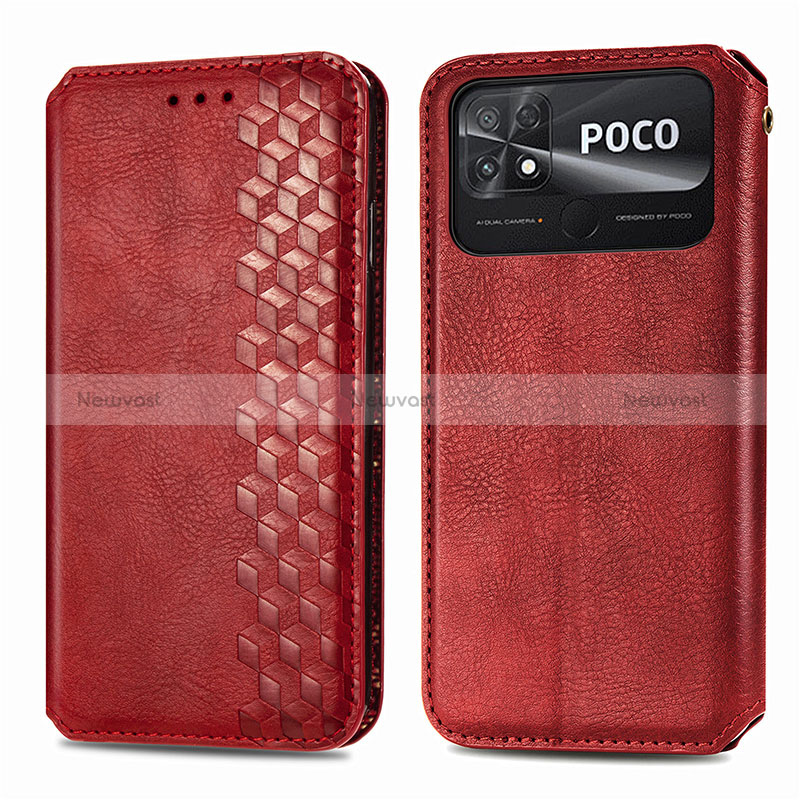 Leather Case Stands Flip Cover Holder S01D for Xiaomi Poco C40