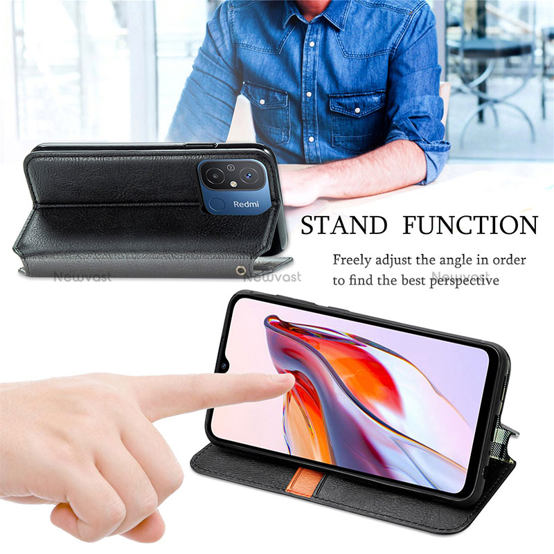 Leather Case Stands Flip Cover Holder S01D for Xiaomi Poco C55