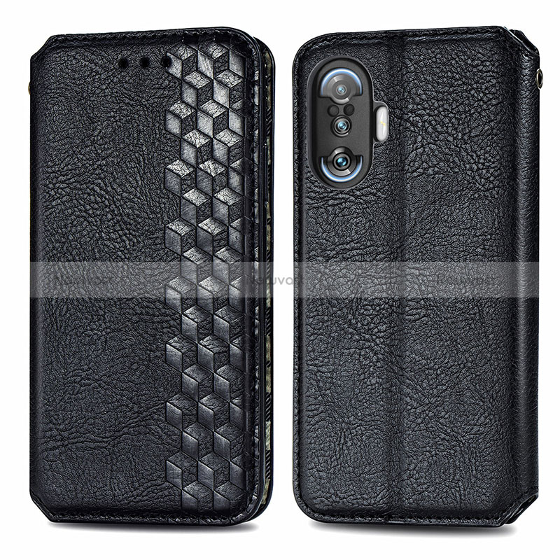 Leather Case Stands Flip Cover Holder S01D for Xiaomi Poco F3 GT 5G Black