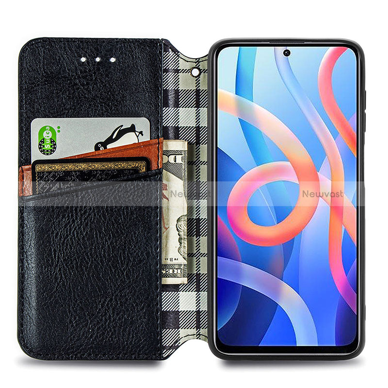 Leather Case Stands Flip Cover Holder S01D for Xiaomi Poco M4 Pro 5G