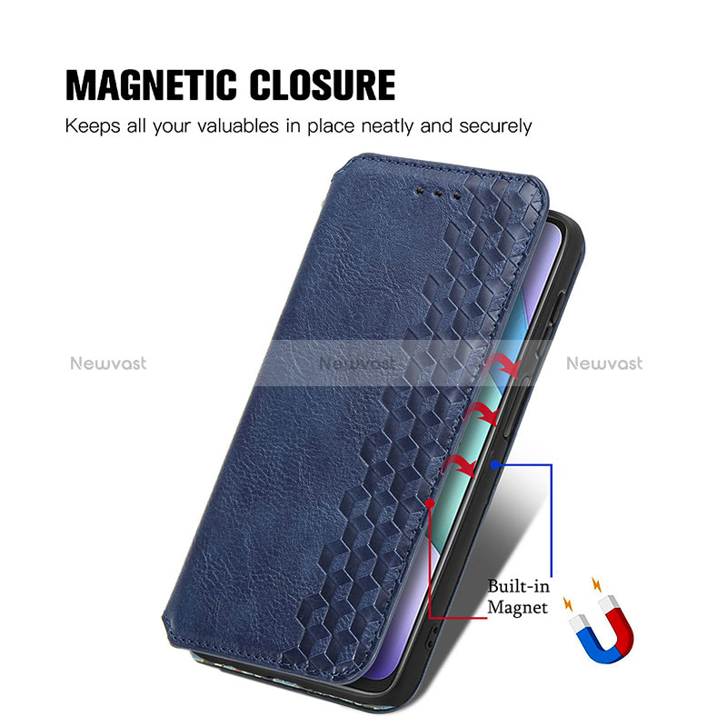 Leather Case Stands Flip Cover Holder S01D for Xiaomi Redmi 10 (2022)