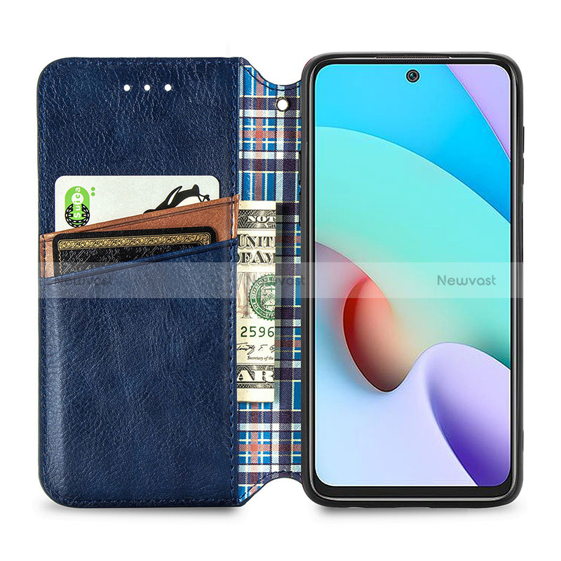 Leather Case Stands Flip Cover Holder S01D for Xiaomi Redmi 10 4G