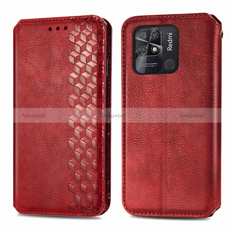 Leather Case Stands Flip Cover Holder S01D for Xiaomi Redmi 10 India