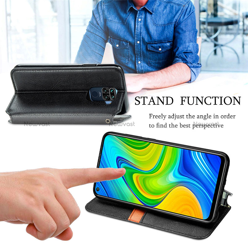 Leather Case Stands Flip Cover Holder S01D for Xiaomi Redmi 10X 4G