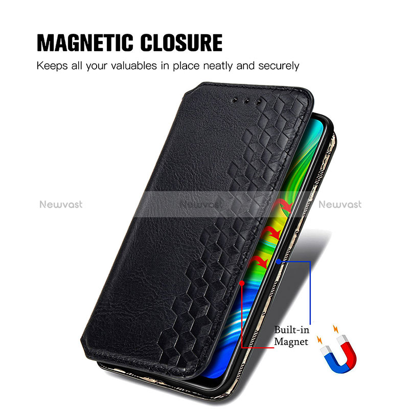 Leather Case Stands Flip Cover Holder S01D for Xiaomi Redmi 10X 4G