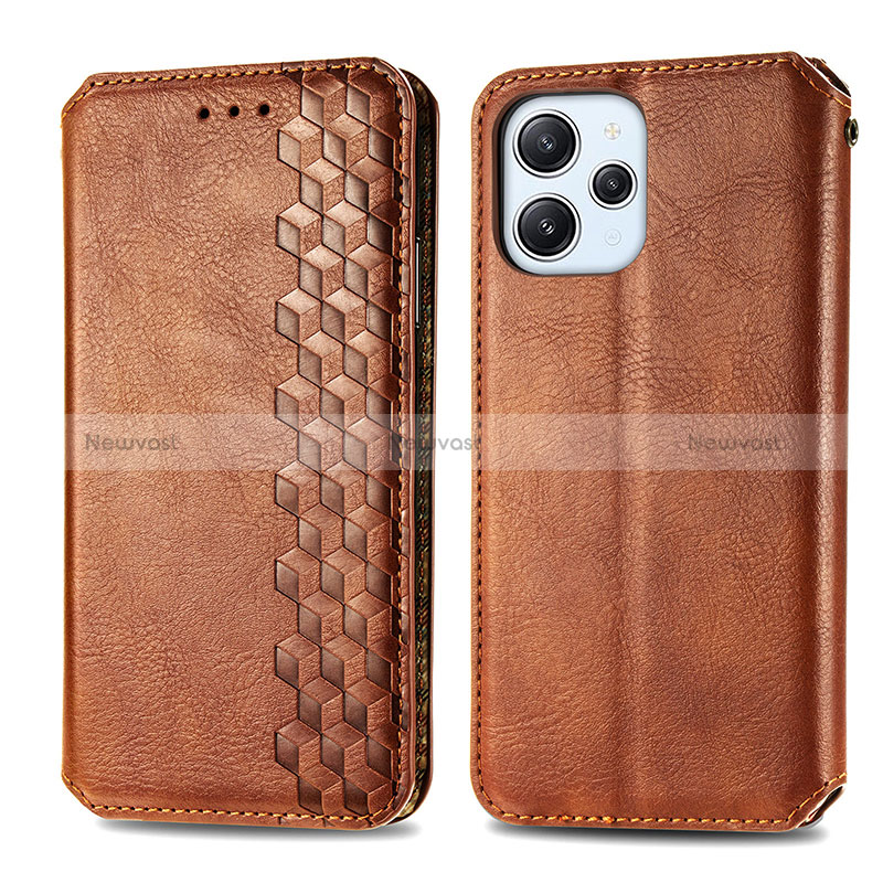 Leather Case Stands Flip Cover Holder S01D for Xiaomi Redmi 12 4G