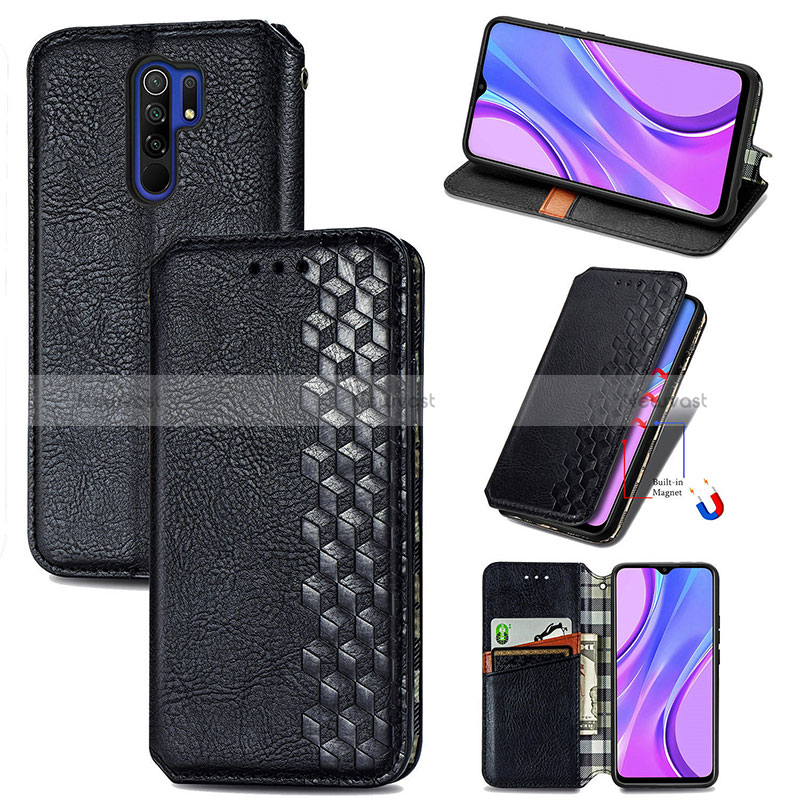 Leather Case Stands Flip Cover Holder S01D for Xiaomi Redmi 9