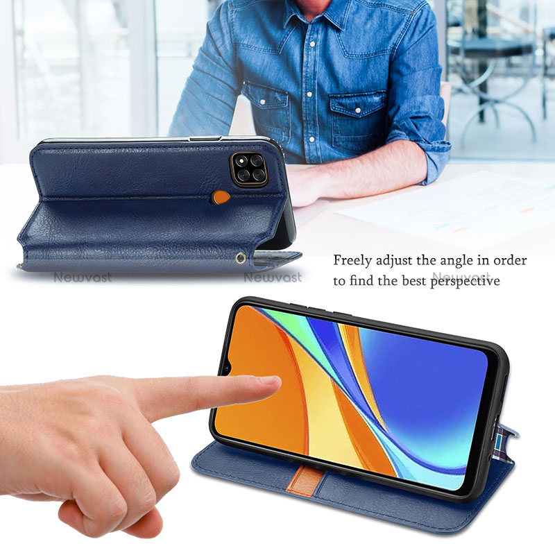 Leather Case Stands Flip Cover Holder S01D for Xiaomi Redmi 9 India