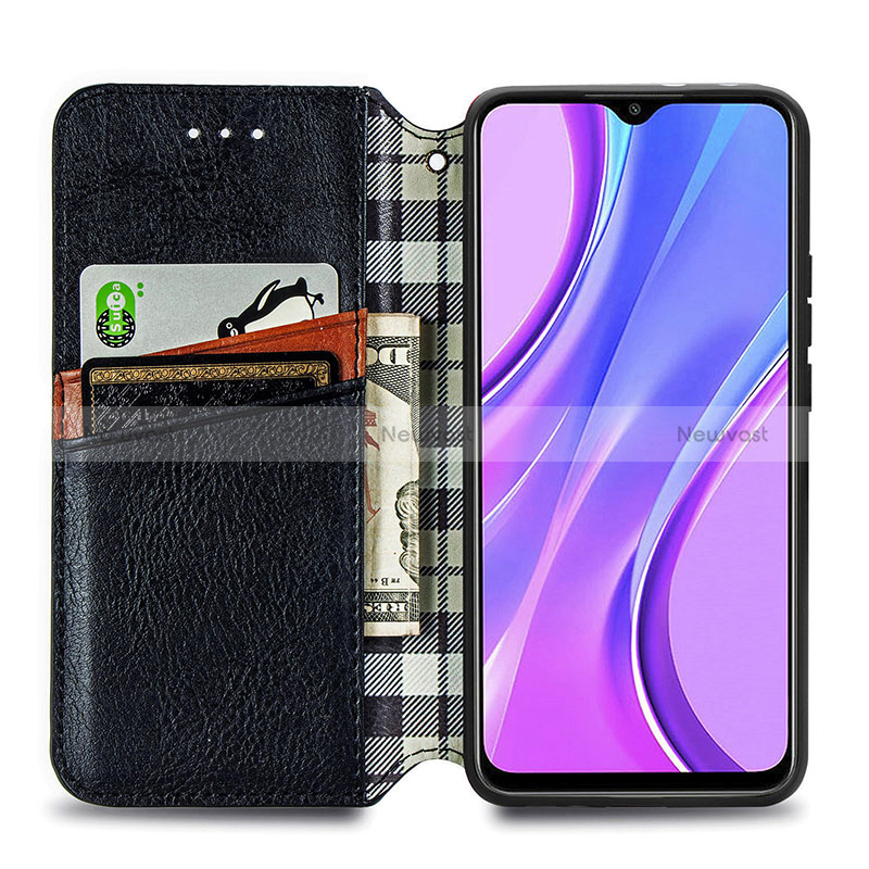 Leather Case Stands Flip Cover Holder S01D for Xiaomi Redmi 9 Prime India