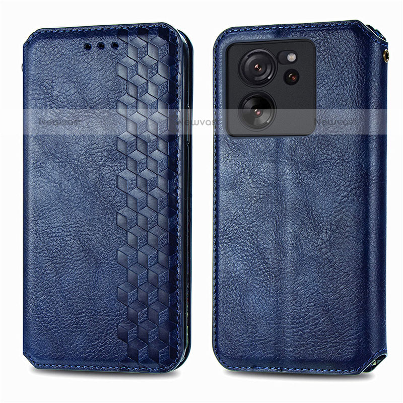 Leather Case Stands Flip Cover Holder S01D for Xiaomi Redmi K60 Ultra 5G Blue