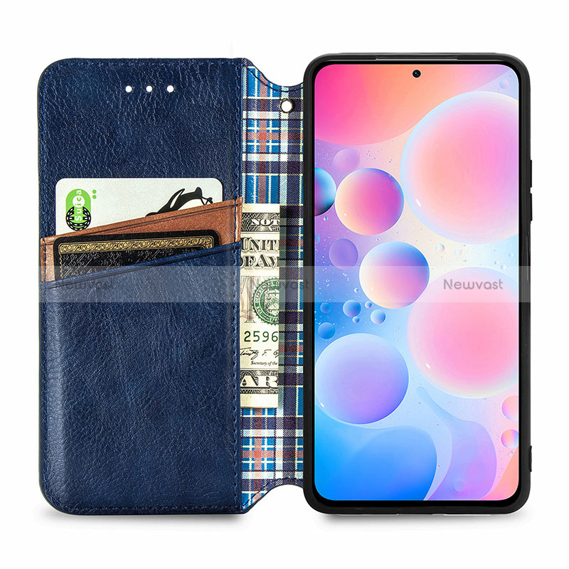 Leather Case Stands Flip Cover Holder S01D for Xiaomi Redmi Note 10 Pro 4G
